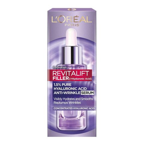 L Oreal Paris Serum Revitalift Filler +Hyaluronic Acid, 1.5% Pure Concentrated Dropper Serum